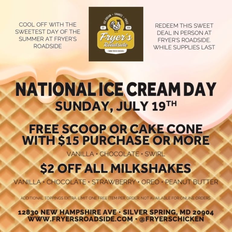 National Ice Cream Day – Sunday, July 19