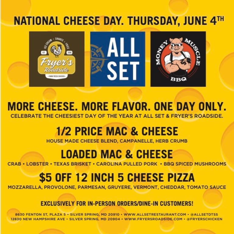 National Cheese Day - Thursday, June 4th